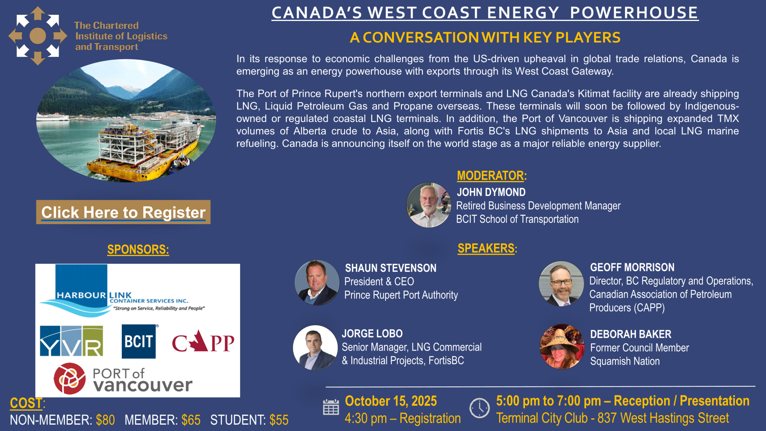 Register Now! October 15, 2025 - Pacific Chapter presents: Canada's West Coast Energy Powerhouse: A Conversation with Key Players