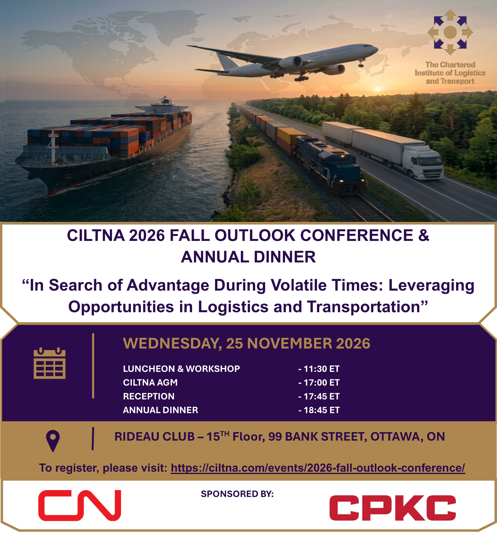 November 25, 2026 - 2026 CILTNA Fall Outlook Conference & Annual Dinner