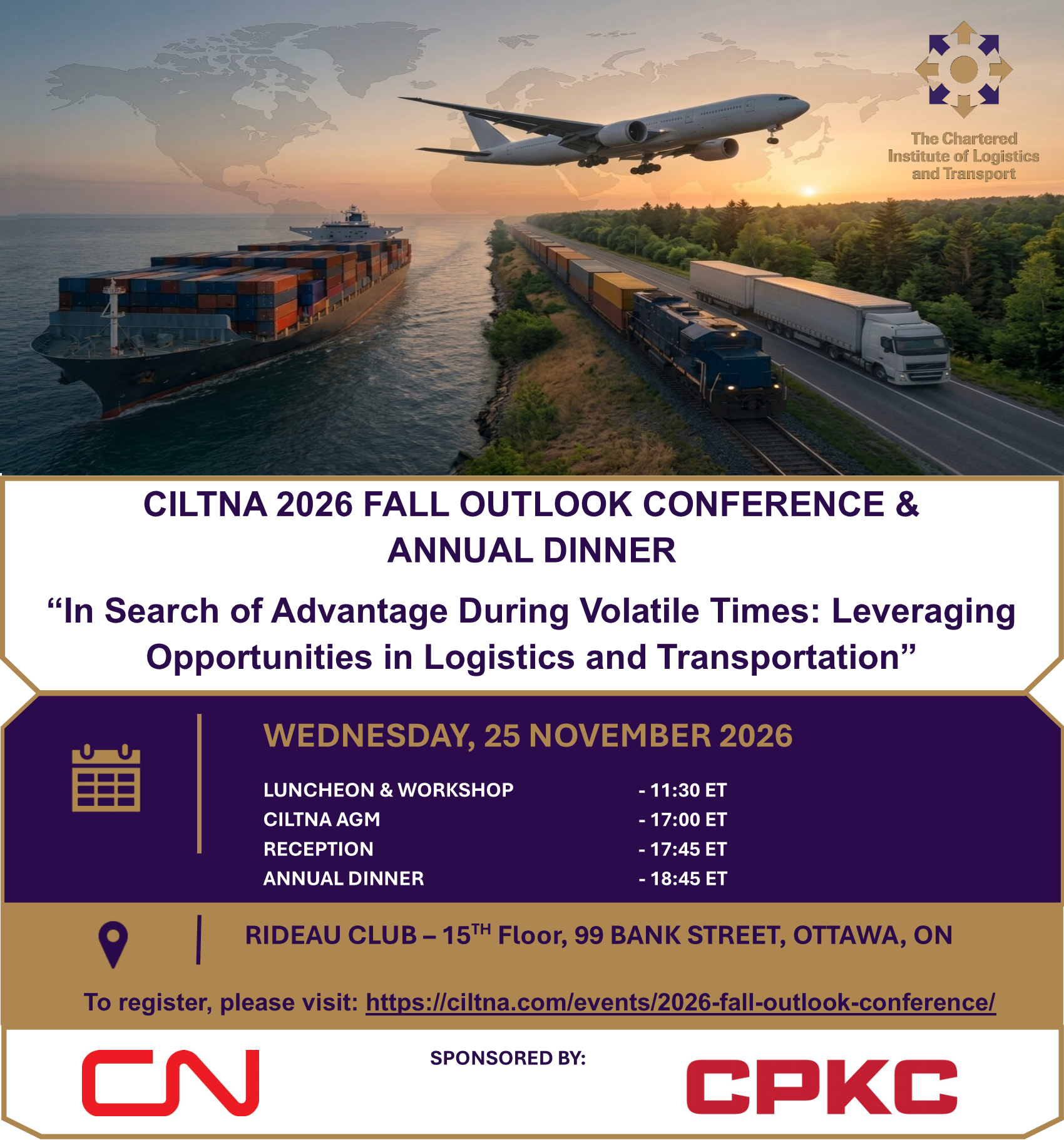 November 25, 2026 - 2026 CILTNA Fall Outlook Conference & Annual Dinner